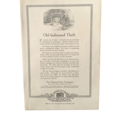 Vintage 1928 Old Fashioned Thrift National City Company Ad Advertisement