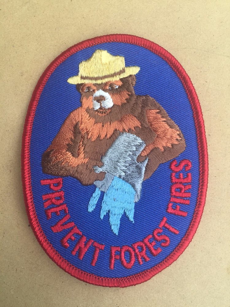 Smokey the Bear Patch: Prevent Forest Fires (Smokey/Pail) 4″x3″ Oval (reduced!)