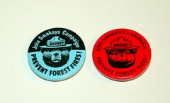 2 Smokey The Bear Prevent Forest Fires Join Smokeys Campaign Pin Button NOS New