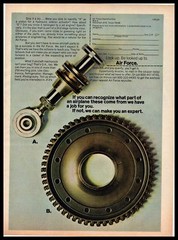 1974 Air Force Careers Aircraft Mechanic Airplane Parts Vintage PRINT AD 1970s