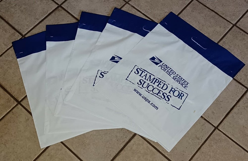 5 Bag Lot New USPS UNITED STATES POSTAL SERVICE POST OFFICE STAMPED FOR SUCCESS