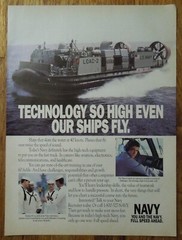 1991 US NAVY Technology So High Even Our Ships Fly Magazine Ad