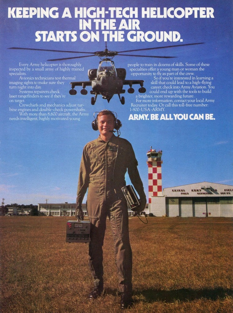 1988 Print Ad of ARMY Recruiter High-Tech Helicopter Technician