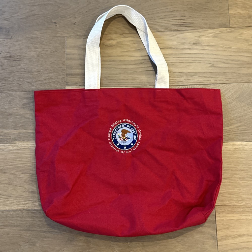United States Department of Justice Tote Bag District Of Colorado embroidered