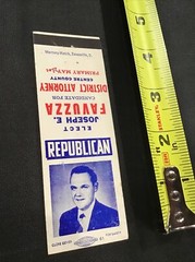 Joseph E Favuzza District Attorney Centre County Election Matchbook Cover