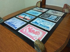 Vtg USPS Post Office Advertising Stamp Poster Trains Boats Pony Express More