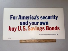 VTG 1964 For America’s Security Buy US Savings Bonds Transit Bus Treasury Poster