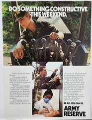 1988 U.S. Army Reserve Be All You Can Be Recruiting Original Print Ad 80s