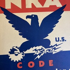 RARE 1933 Blue Eagle CODE NRA National Recovery Administration Cardboard Sign