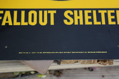 MINT FROM ORIG. BOX~50’s FALLOUT BOMB SHELTER Old Cold War Government Metal Sign