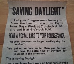 1917 Saving Daylight Original Advert Poster Linen 13×28 United Cigar Government