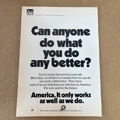 Public Service Ad Council VTG Print Magazine 1974 American Productivity Council
