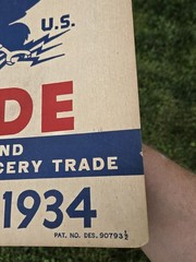1934 Blue Eagle NRA Code National Recovery Administration Sign Advertising