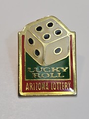 Arizona Lottery Lapel Pin Lucky Roll Dice Single Die