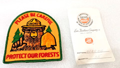 Rare 1970s Smokey The Bear Be Careful Protect Our Forest Lion Bros Patch New NOS