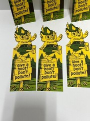 Vtg Woodsy The Owl Give A Hoot Don’t Pollute! Book markers lot of 10 collectible