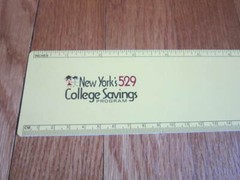 NY State 529 Advertising Ruler & Stencil Plastic Yellow Collectible FREE SHIP