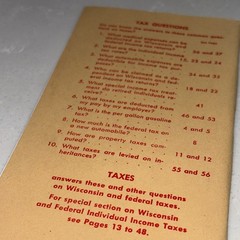 1961 WI Taxes Booklet Wisconsin Taxpayers Alliance Madison WI