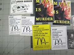 vtg 1980s – 90s political protest Hardline Meat is Murder Punk sticker lot of 33