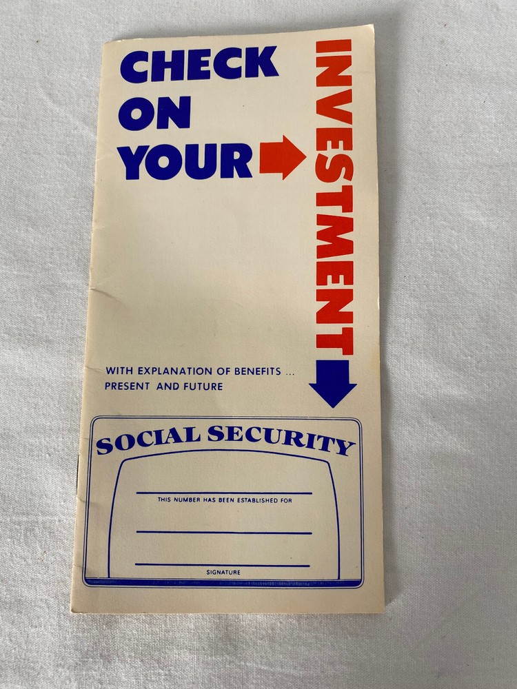 Vintage «Check on Your Investment» Social Security 1978 Pamphlet Booklet Rare