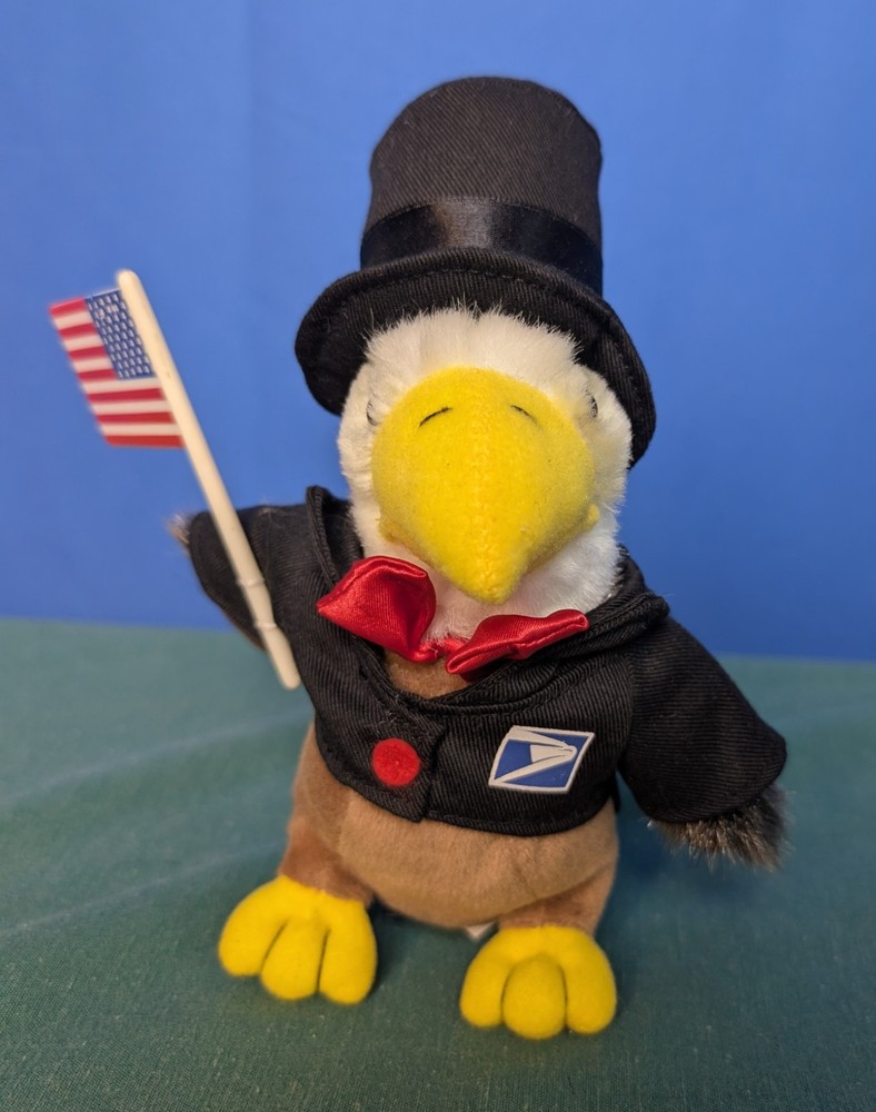 Patriotic Uncle Sam The Eagle 7” USPS Postal Plush Collectible Beanie Belly
