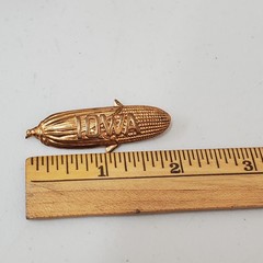 Vintage IOWA Corn Brooch Souvenir Gold Tone 2″ Brooch Pin