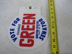 Vintage Advertising Salesman Sample Vote for Charles Green for Senator