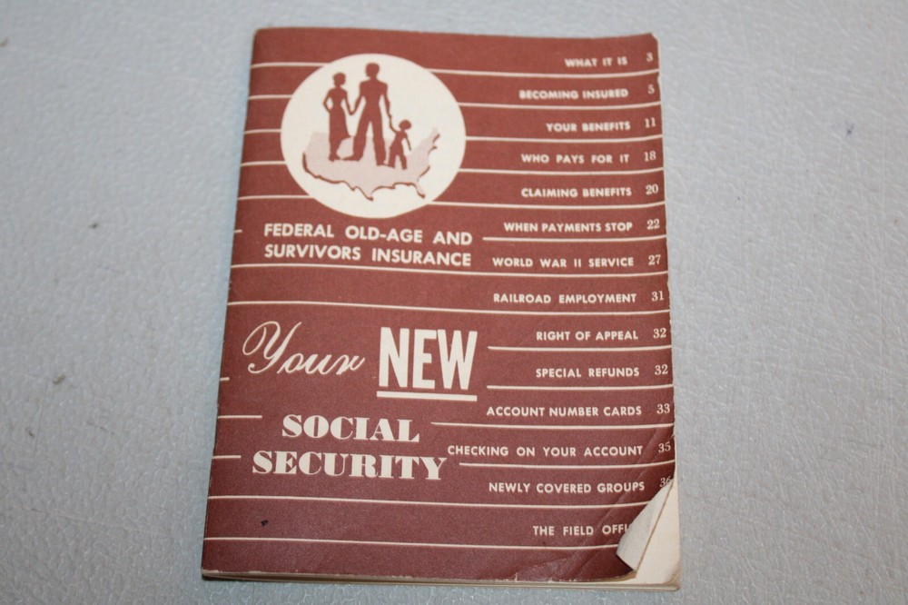 Vintage 1951 Your New Social Security Guidebook Benefits Explanation Booklet