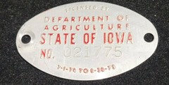 Lot of 3 Vintage Department of Agriculture State of Iowa Embossed Metal Tags L1
