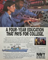 1994 U.S. Navy Recruiting Print Ad 4 Year Education That Pays For College