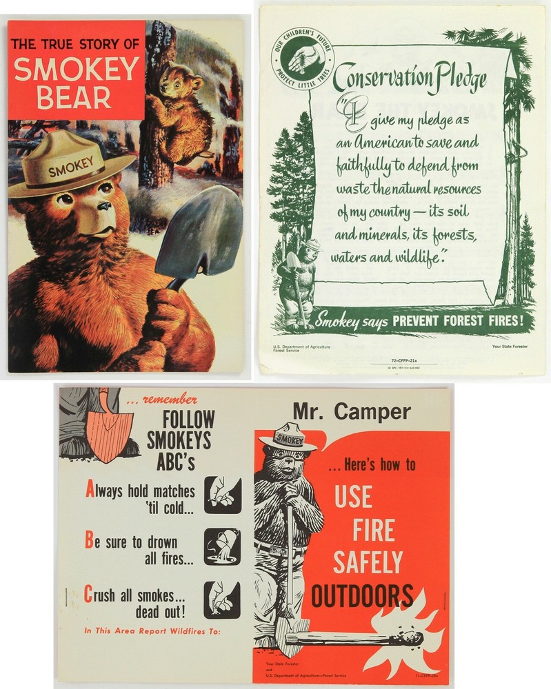 1950s-60s Smokey the Bear Conservation Pledge and Comic