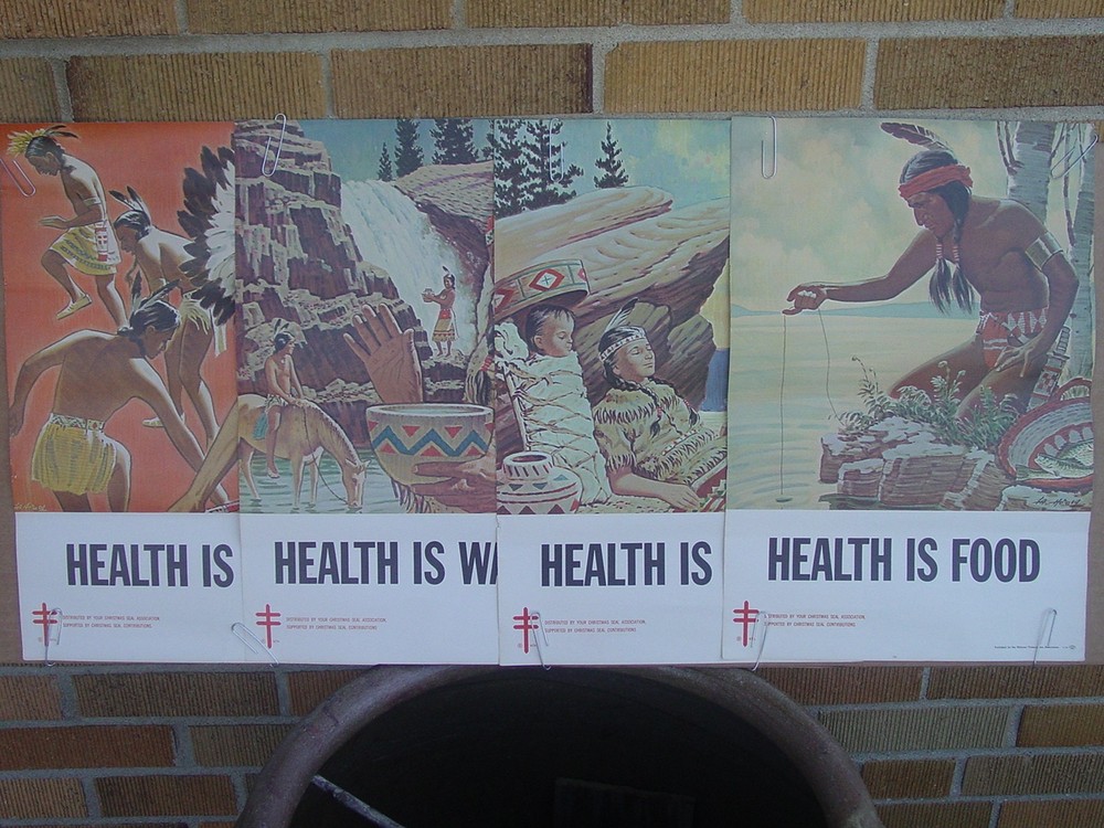 (4) NATIONAL TUBERCULOSIS ASSOCIATION Native American CHRISTMAS SEALS POSTER