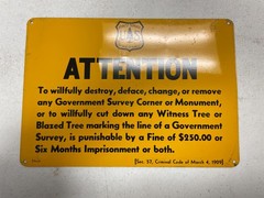 Forest Service National Park Attention Corner Monument Conservation Sign