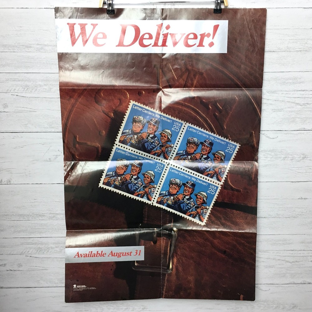 Vintage Post Office Advertising Poster We Deliver USPS Collectible Art 24″ x 36″