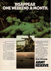 1988 US ARMY RESERVE Camouflaged Soldiers Recruiting Enlistment VINTAGE PRINT AD