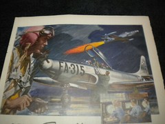 Removed From 1950s Era Magazine USAF Red 1 Scramble F-80 & Coffee Advertising