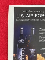 Vintage 1997 U.S. Air Force 50th Anniversary Commemorative Wine Bottle Print Ad