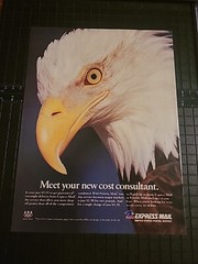 USPS Express Mail Eagle Print Ad 1991 8×11 Great To Frame