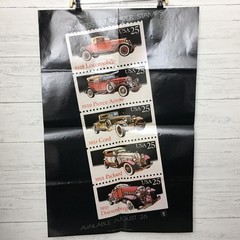 Vintage Antique Cars Stamps Post Office Advertising Poster USPS Art 24″ x 36″
