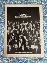 Vintage 1970 National Urban Coalition Print Ad LOVE IT COMES IN ALL COLORS