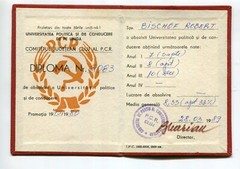 Romania 1980s Political University CLUJ Graduation diploma,communist propaganda