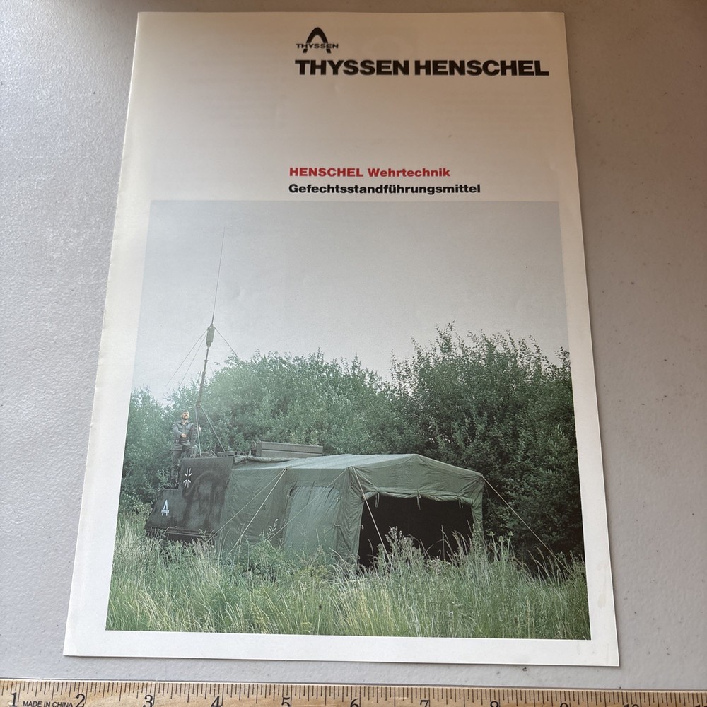 VTG 1979 Thyssen Henschel West Germany Gefechtsstandfuhrungsmittel Brochure
