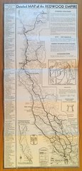 REDWOOD EMPIRE CALIFORNIA San Francisco CA DETAILED MAP 1934 TRAVEL BROCHURE