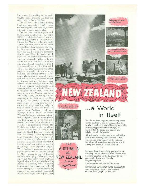 1960 New Zealand Australia Travel PRINT AD Pohutu Geyser