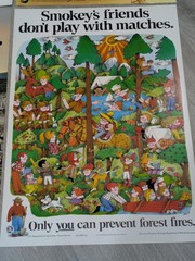 Vintage Smokey Bear Forest Fire Prevention Poster Sign Lot 5 Only You 70s 80s