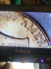 2003 Struck Through Grease Error Penny Also L Missing In Liberty under scope.