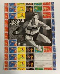1991 USPS US Post Office Stamp Print Ad 1992 Olympics Track & Field 29 Cents