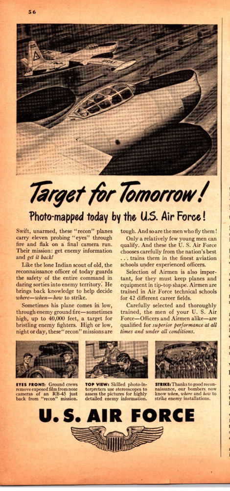 Original 1951 U.S. Air Force Print Ad (6in x 11in) Advertisement