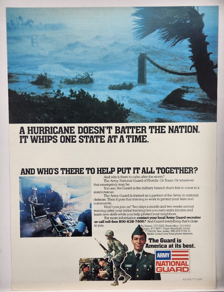 1983 U.S. Army National Guard America At It’s Best Recruiting Original Print Ad