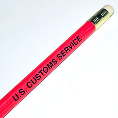 Vtg Pencil 80s US Customs Service Report Drug Smuggling Neon Orange Collectors z